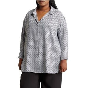 Adrianna Papell Button Front Tunic Shirt‎ Women’s Plus Size 2X